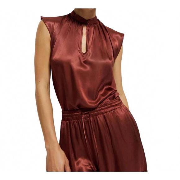 NEW NATION LTD jeanne top in cinnamon - Picture 1 of 3